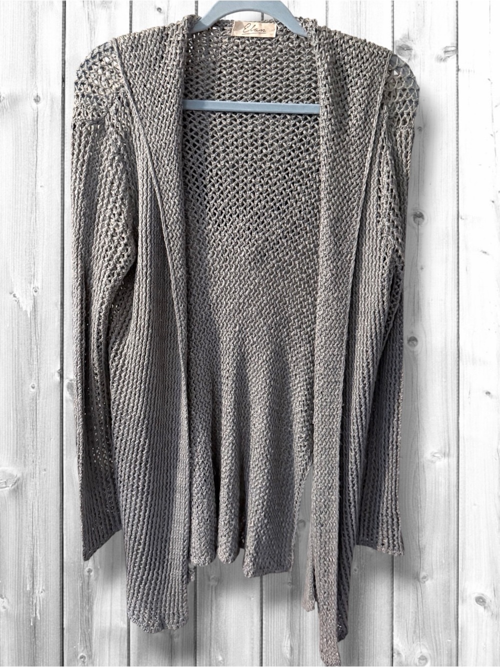 🌸Elan Open-Front Knit Hooded Cardigan in Gray